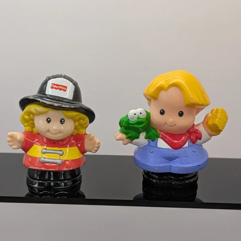 Fisher Price Little People Lot Of 7 Crossing Guard School Girl Boy Construction